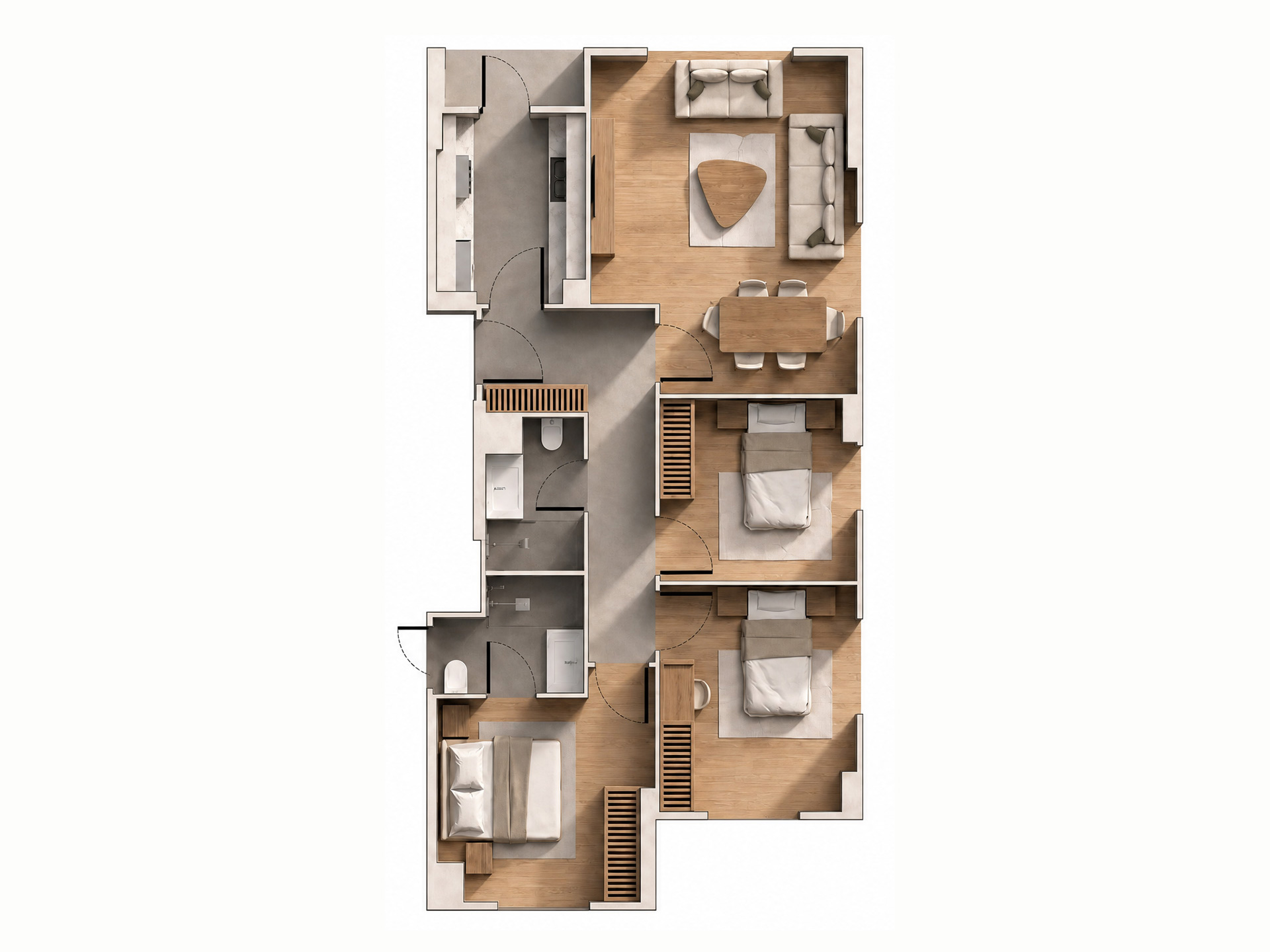 Rafine Seyir 3+1 daire planı